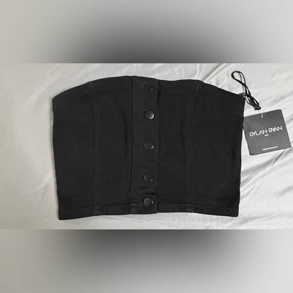 Dylan Ryan black  Denim Corset Top, M  NWT [E-50] - Picture 3 of 6